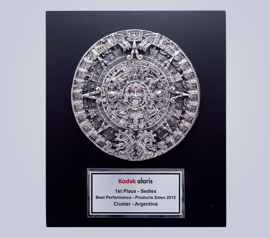 Placa de Kodak Kodak First Place Best Performance Products Sales 2015 Cluster Argentina